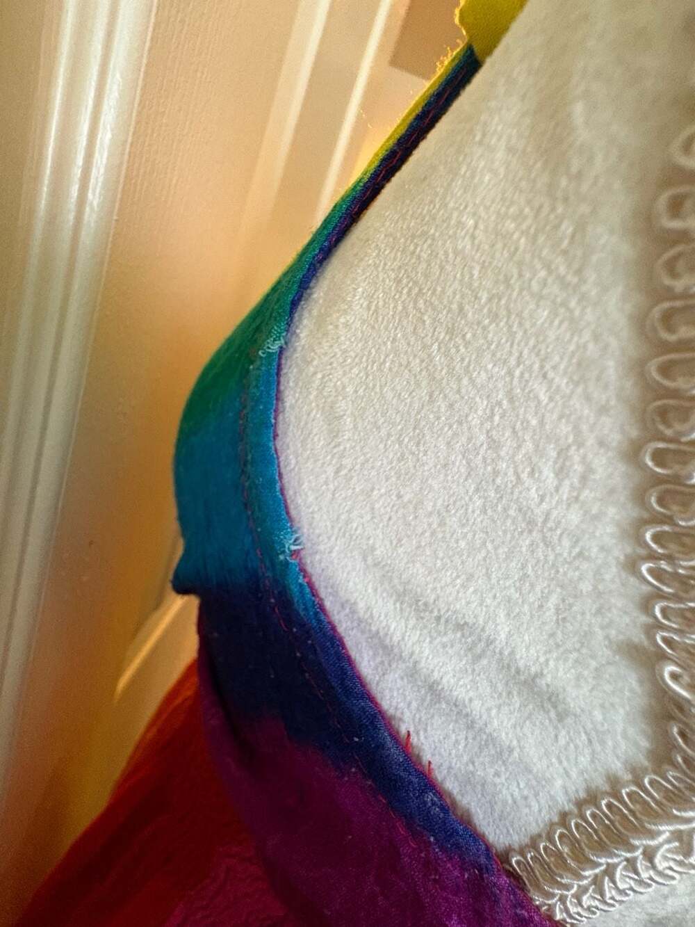 Romchard Rainbow Striped Crinkle Fabric V-Neck Sundress - Picture 3 of 14